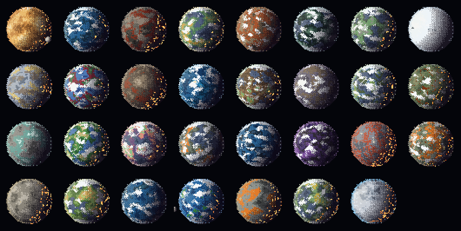 31 颗程序化星球